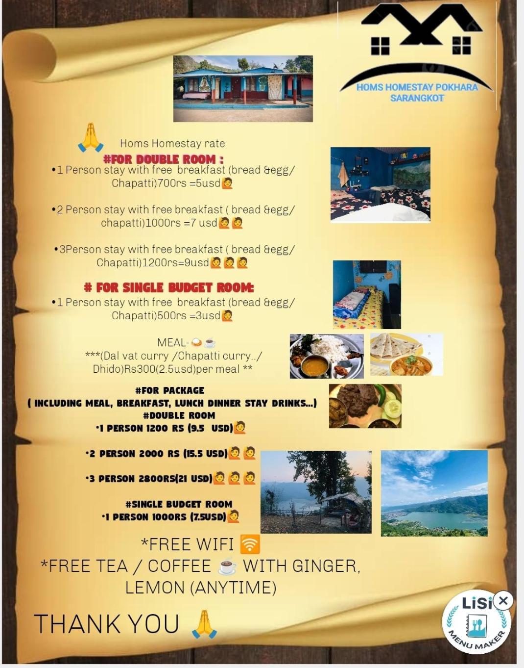 Hom'S Homestay & Farmstay Sarangkot Pokhara Eksteriør bilde